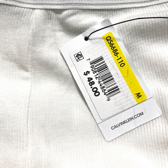 💖MEGA SALE💖Calvin Klein Women's Pure Ribbed Lounge White Legging  QS6686-110 - Picture 5 of 5